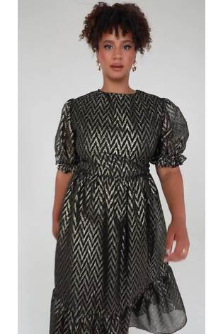 Lovedrobe Zig Zag Tie Back Black Midaxi Dress - Image 2 of 6