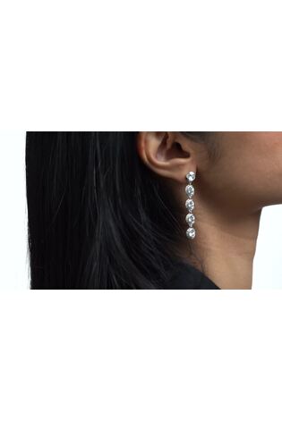 Ted Baker Silver Tone Sorella Solitaire Sparkle Crystal Long Drop Earrings - Image 2 of 7