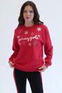 Pineapple Red Womens Snowflake Christmas Sweatshirt - Image 2 of 9