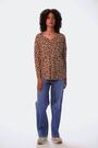 Roman Natural Animal Print V-Neck Tunic Stretch Top - Image 2 of 6