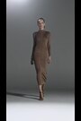 Reiss Camel Emilia Atelier High Neck Long Sleeve Dress - Image 2 of 6