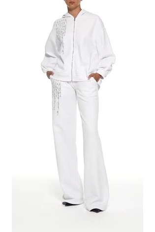 leem White Calligraphy Print Wide Leg Trouser - Image 2 of 5