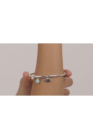 Radley Ladies Sloane Square Silver Plated Aquamarine Jumping Dog Bangles RYJ3317S - Image 2 of 5