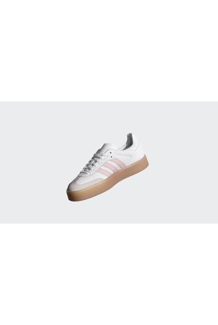 adidas Originals White/Pink Sambae W Trainers - Image 2 of 10