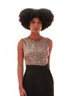 Roman Metallic Sequin Bodice Belted Chiffon Dress - Image 2 of 6