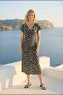 Roman Black Abstract Spot Print Back Detail Dress - Image 2 of 6