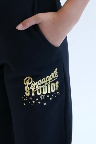 Pineapple Black Girls Sleeveless Dance Crop Hoodie - Image 2 of 8