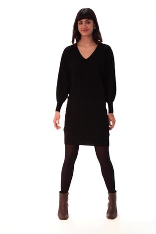 Roman Black V-Neck Knit Jumper Dress - Image 2 of 6