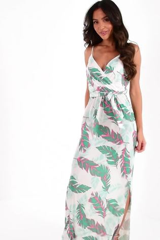 Quiz printed maxi dress best sale