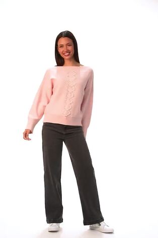 Roman Pink Boat Neck Embellished Jumper - Image 2 of 6