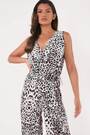Quiz Brown Animal Print Culotte Jumpsuit - Image 2 of 6