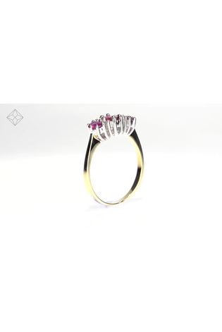 The Diamond Store Red Ruby 0.85ct And Diamond 9K Gold Ring
