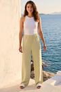Roman Green Textured Wide Leg Stretch Trousers - Image 2 of 7
