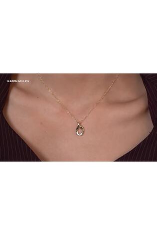Karen Millen Gold Tone Chain Link Pendant Necklace - Image 2 of 6