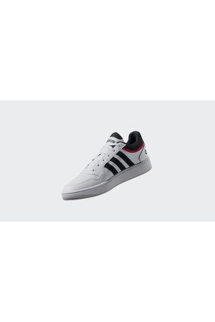 adidas Black/White Originals Hoops 3.0 Low Classic Vintage Trainers - Image 2 of 10