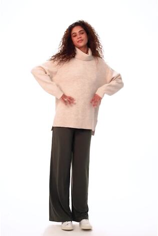 Roman Green Wide Leg Stretch Trousers - Image 2 of 6