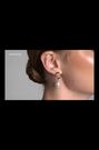 Karen Millen Gold Tone Silver Tone Modern Pearl Drop Earrings - Image 2 of 6