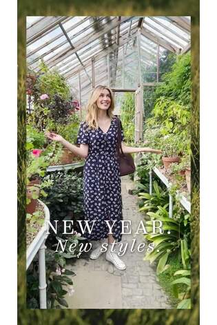 FatFace Blue Francis Daisy Midi Dress - Image 2 of 9