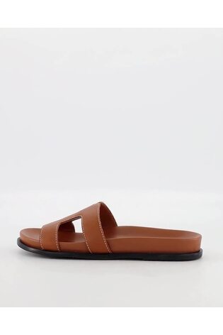 Dune London Brown Standard Fit Loupa Footbed Smart Slides - Image 2 of 8