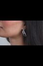 Ted Baker Silver Tone Large Wayva: Jewelled Wave Hoop Earrings - Image 2 of 4