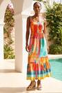 Roman Pink Petite Patchwork Tiered Maxi Dress - Image 2 of 5