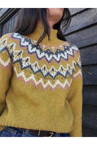Buy FatFace Nell Yellow Fairisle High Neck Knitted Jumper from Next ...