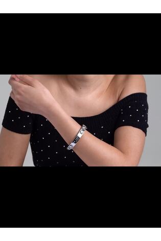 Ted Baker Silver Tone Rosie: Crystal Rock Hinged Bangle Bracelet - Image 2 of 7