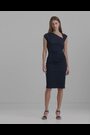 Lauren Ralph Lauren Navy Kehlani Asymmetrical Neckline Midi Dress - Image 2 of 9