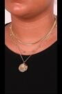 Caramel Jewellery London Gold Tone Double Layer Sparkly Disc Necklace - Image 2 of 6