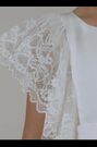 Angel & Rocket Cream Alice Lace Sleeve Satin Bridesmaid Dress - Image 2 of 5