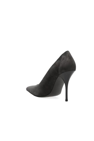 Escarpins à bout pointu en daim à talons hauts gris - Image 2 de 8