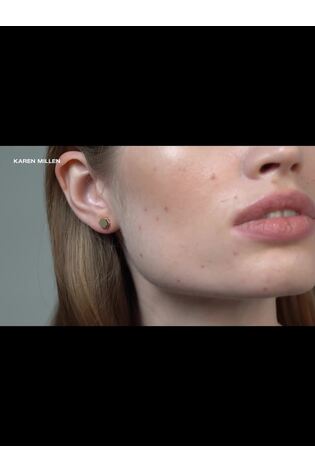 Karen Millen Gold Tone Mosaic Stud Earrings - Image 2 of 5
