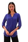Roman Blue V-Neck Button Detail Stretch Shirt - Image 2 of 6