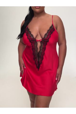 Ann Summers Red Cherryann Satin Chemise Slip Nightie - Image 2 of 5