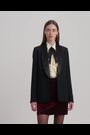 Lauren Ralph Lauren Black Satin Trim Crepe Blazer - Image 2 of 6