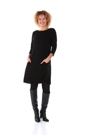 Roman Black A-Line Pocket Detail Swing Dress - Image 2 of 5