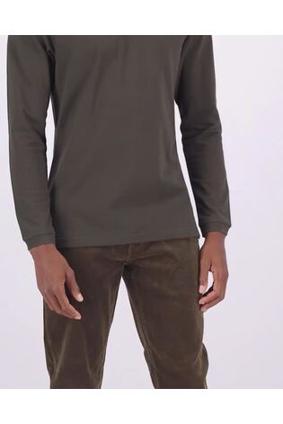 Groen - Barbour® 100% katoenen onmisbaar sport-poloshirt met lange mouwen - Image 2 of 8