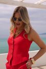 Sosandar Red Linen Blend Waistcoat - Image 2 of 6