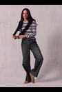 Hove Dark Teal Blue Wide Leg Crop Jeans - Image 2 of 8