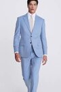 MOSS Tailored Fit Light Blue Flannel Suit: Jacket - Image 2 of 4