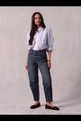 Marlow Dark Teal Blue Taper Leg Jeans - Image 2 of 6