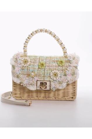 Dune London Natural Blooms Flower Bead Top Handle Bag - Image 2 of 7