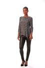 Roman Grey Printed Plisse Hanky Hem Tunic Stretch Top - Image 2 of 6