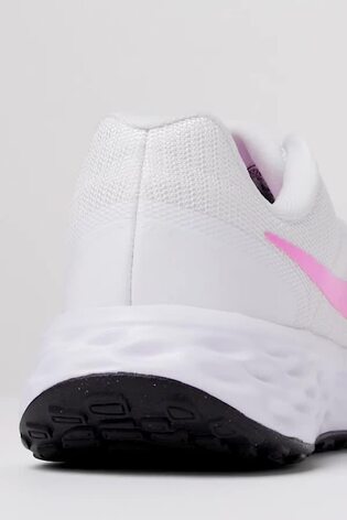 Nike White/Pink Revolution 6 Running Trainers - Image 2 of 10