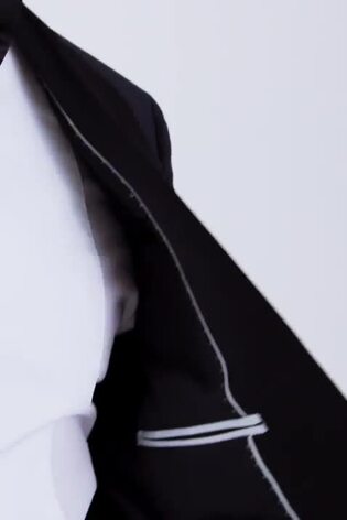 MOSS Black Tailored Fit Performance Dresswear Notch Suit: Jacket