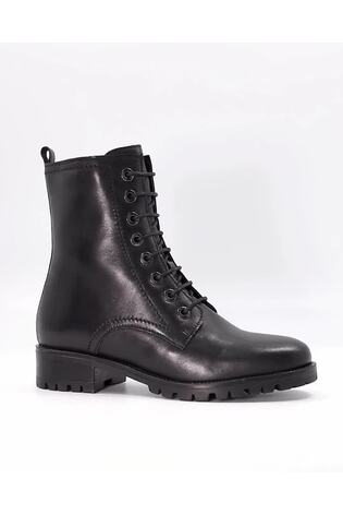 Dune London Black Prestone Cleated Sole Lace-Up Hiker Boots - Image 2 of 6