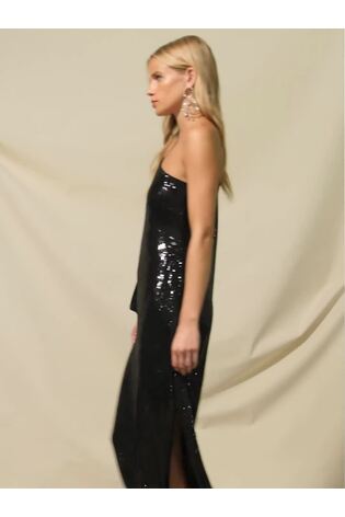 Ro&Zo Selena Sequin One Shoulder Black Dress - Image 2 of 7