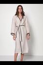 Aruelle Cream Horizon Lightweight Mid Length Wrap Gown With Contrast Trim - Image 2 of 4