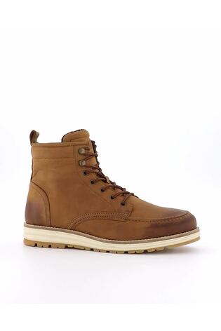 Dune London Natural Cranees Apron Wedge Hiker Boots - Image 2 of 5