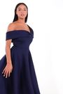 Quiz Blue Scuba One Shoulder Skater Dress - Image 2 of 5